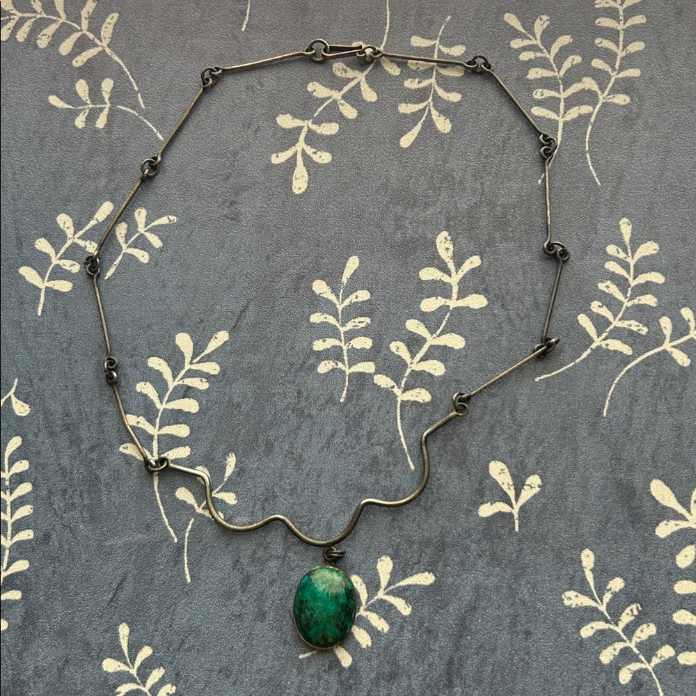 Vintage Eilat green stone necklace